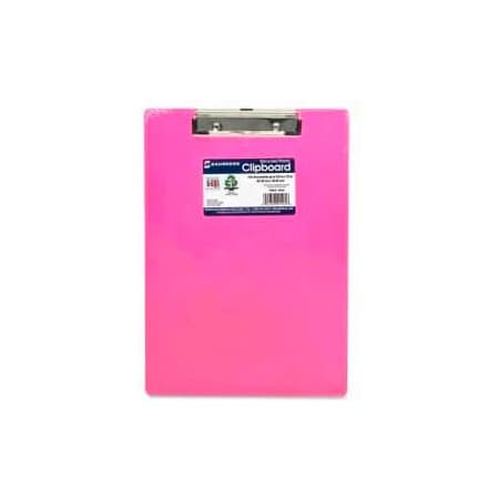 Saunders Mfg Saunders Recycled Plastic Clipboard with Low Profile Clip, 8-1/2" x 12", Neon Pink 21594